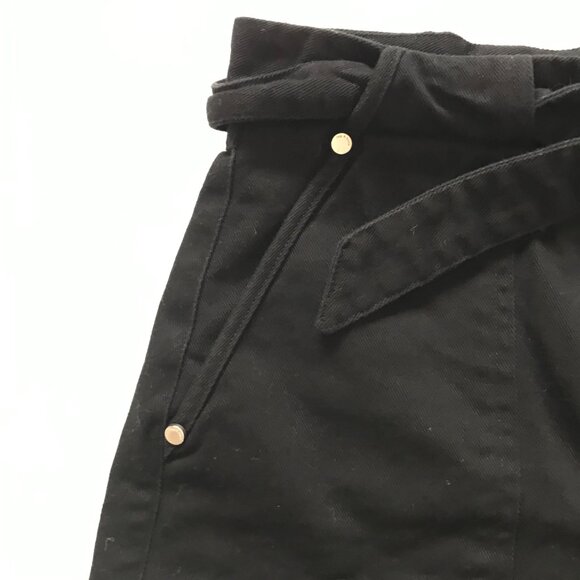 Rag & Bone Lora Belted Shorts Womens 2 Black High Rise Slim Cotton 2.5 Inseam - Picture 6 of 13